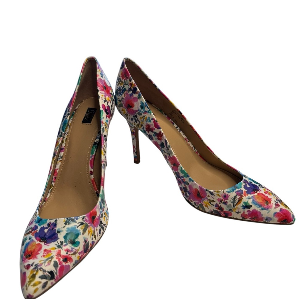 Gilli  Jill Floral Heels Size 11 Multi Color Leather
